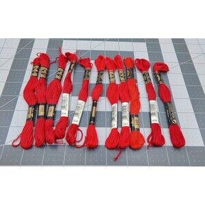 DMC Thread Mouliné #25 Embroidery Cotton 6 Strand 8.7yd Lot 11 Of Varying Reds